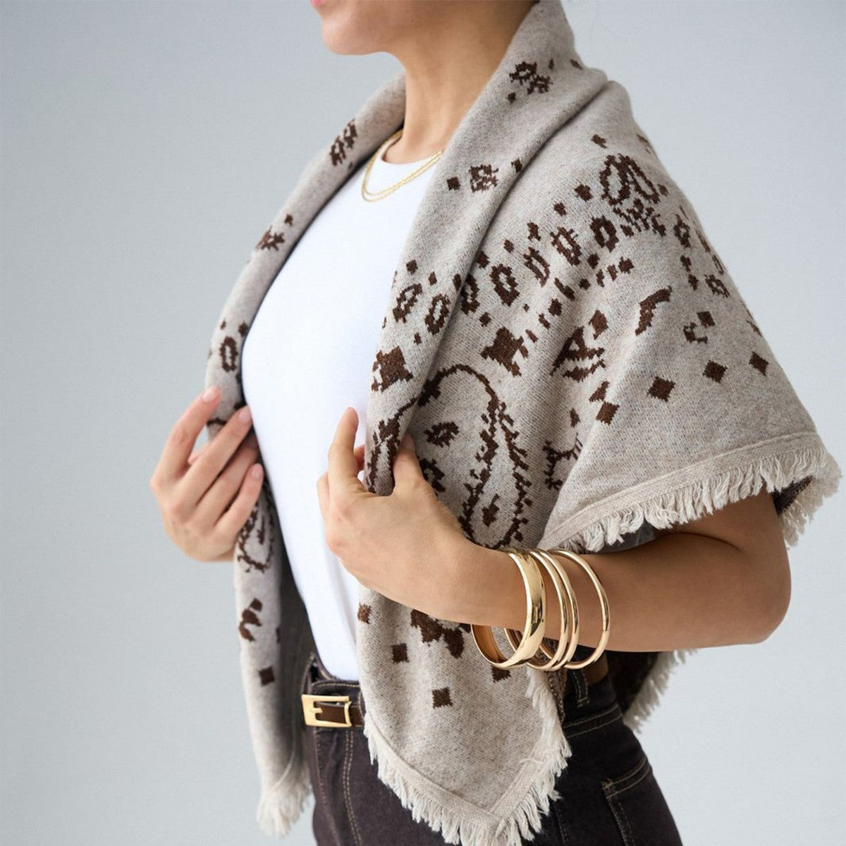 Paisley Print Knit Bandana