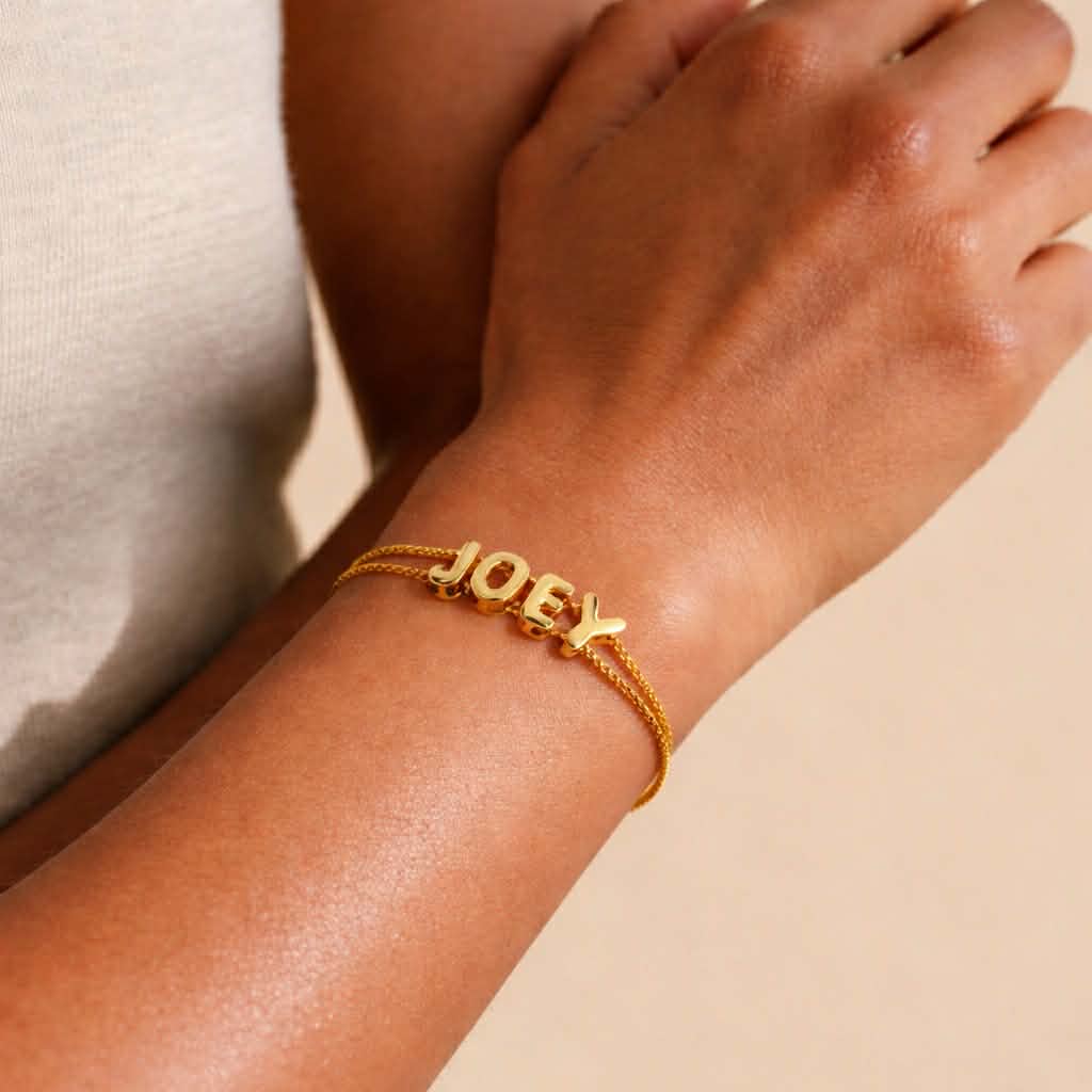 3D Bubble Letter Bracelet- Buy 1 Get 1 Free (Add 2 to Cart)