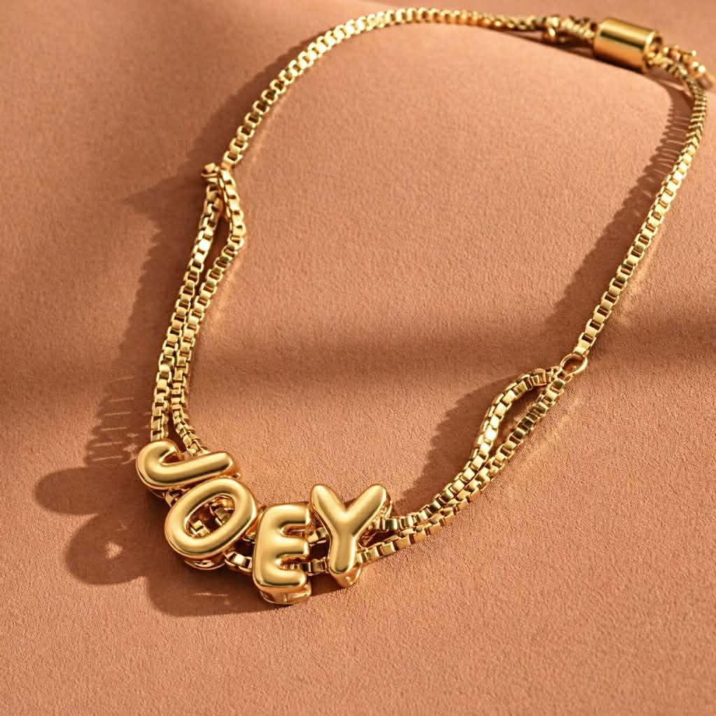 3D Bubble Letter Bracelet- Buy 1 Get 1 Free (Add 2 to Cart)