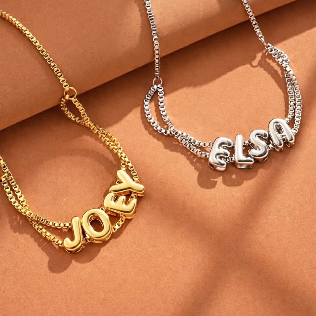 3D Bubble Letter Bracelet- Buy 1 Get 1 Free (Add 2 to Cart)
