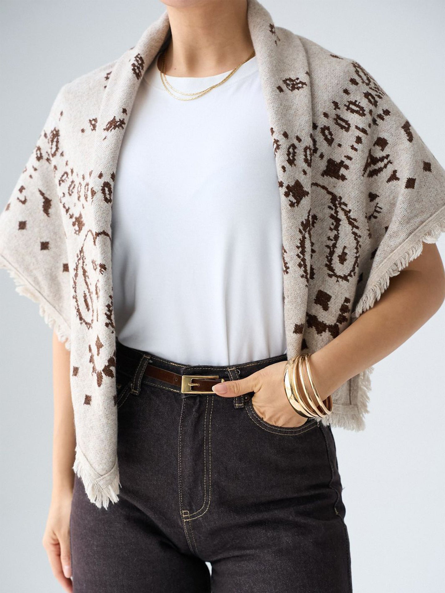 Paisley Print Knit Bandana