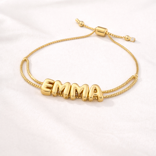 Custom Bubble Letter Bracelet – Buy 1 Get 1 Free (Add 2 to Cart)