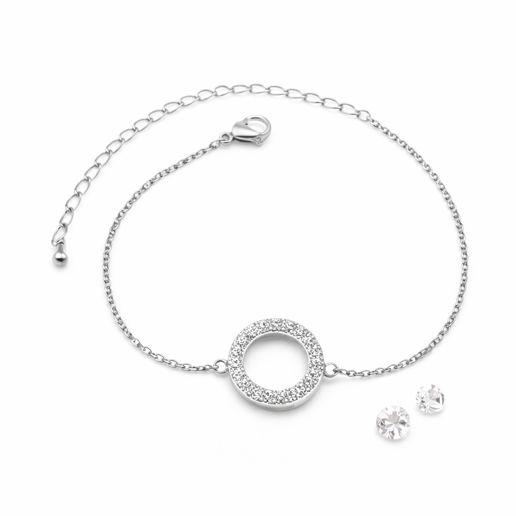 Geometric CZ Circle Bracelet