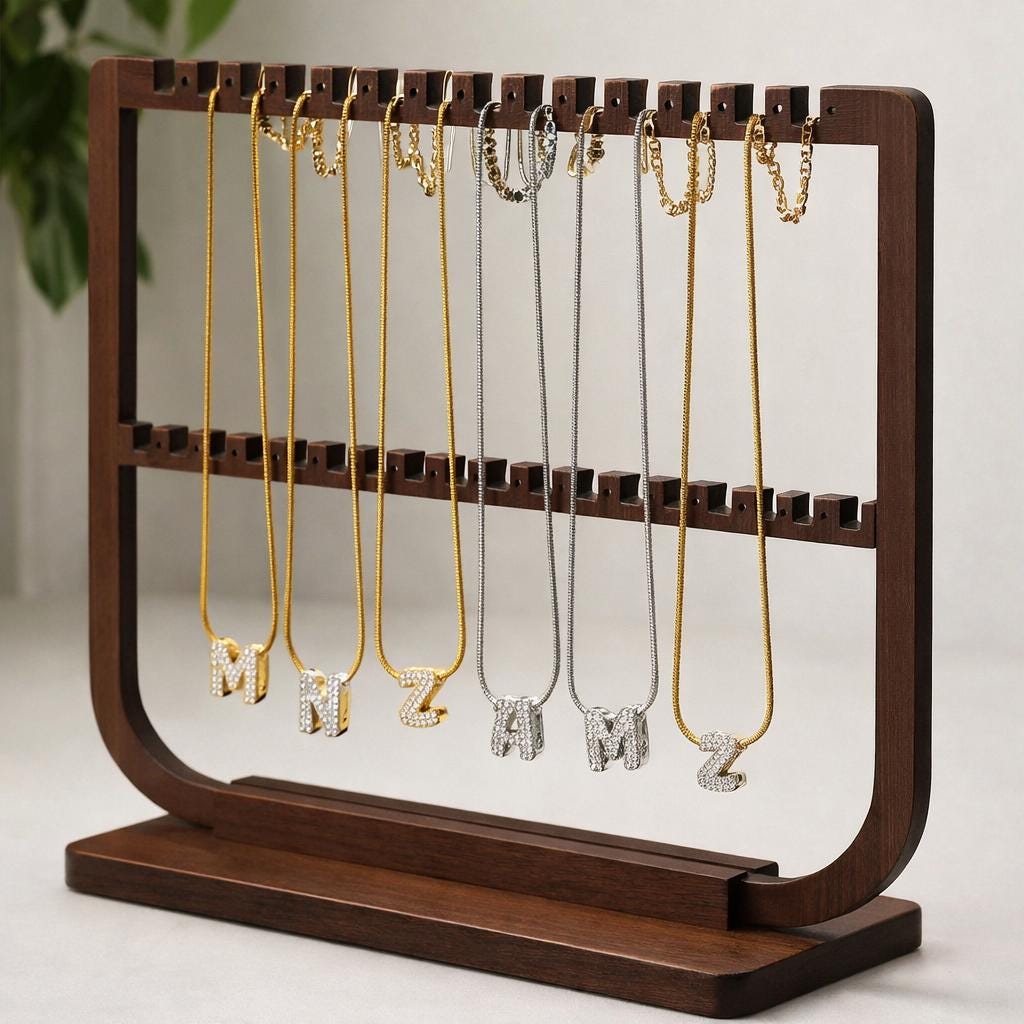 Initial Necklace A-Z, Gold Plated Stainless Steel Alphabet Letter Pendant Jewelry