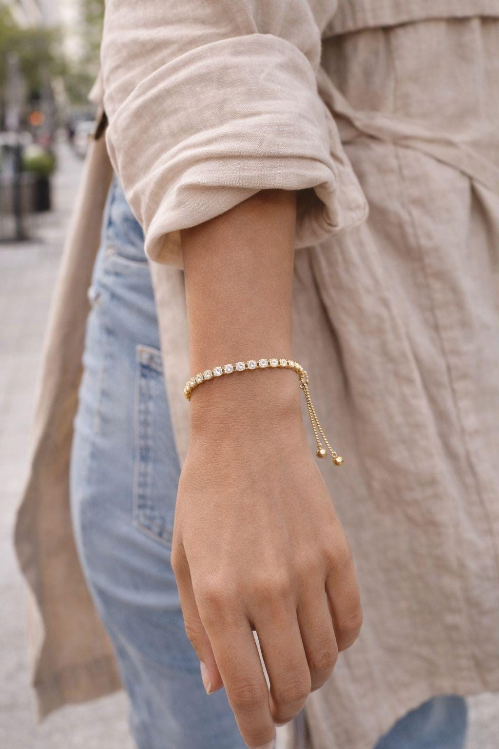 Micro Stud Claw Chain Bracelet, Tarnish-Resistant Minimalist Dainty Jewelry