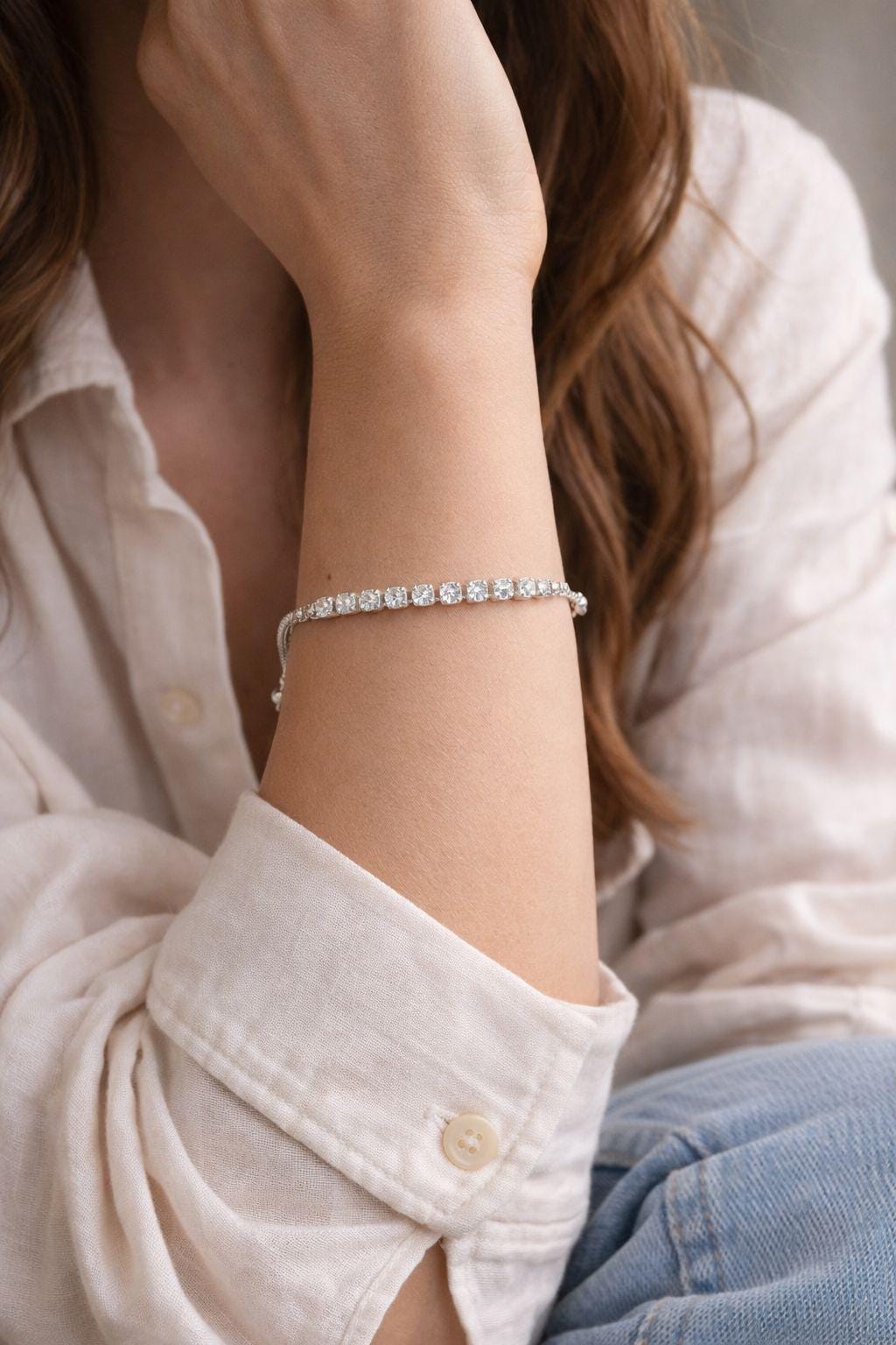 Micro Stud Claw Chain Bracelet, Tarnish-Resistant Minimalist Dainty Jewelry