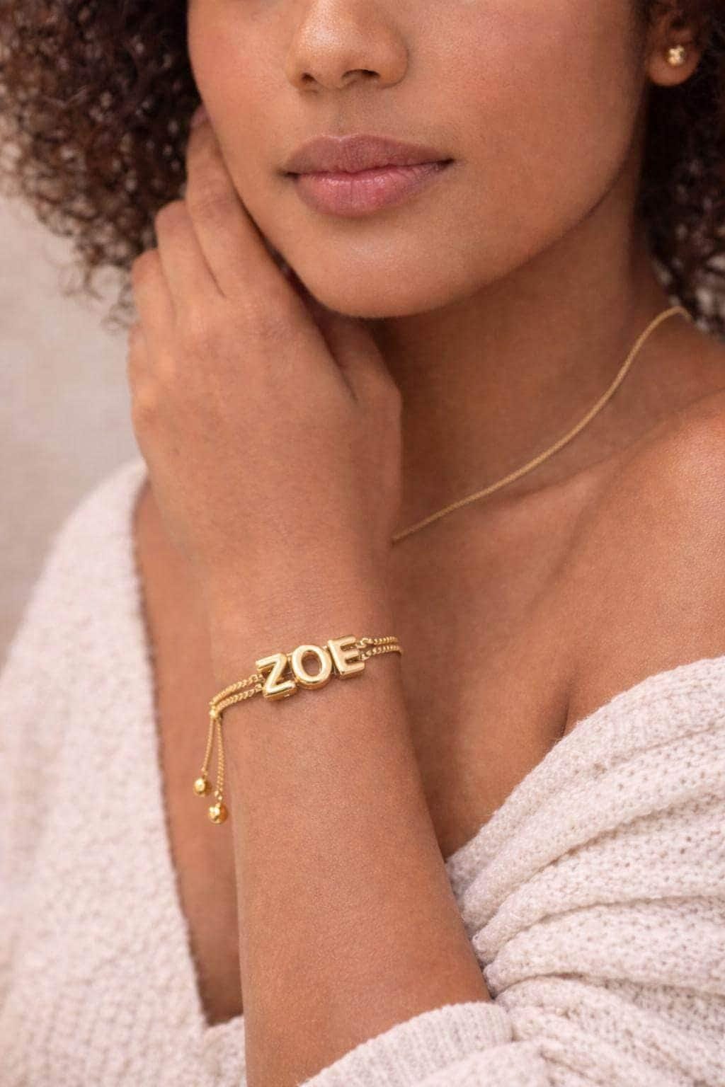 Personalized Bubble Name Bracelet – Custom Jewelry, Tarnish-Resistant Adjustable Bracelet Gift