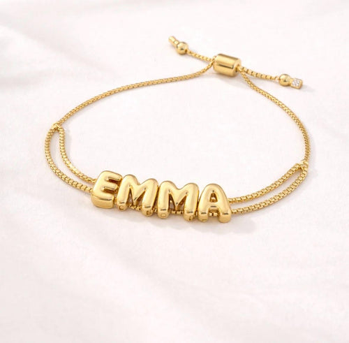 3D Bubble Letter Bracelet- Buy 1 Get 1 Free (Add 2 to Cart)